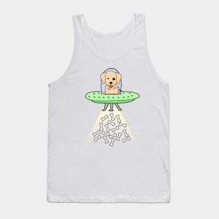 Funny retriever dog is flying a ufo Tank Top